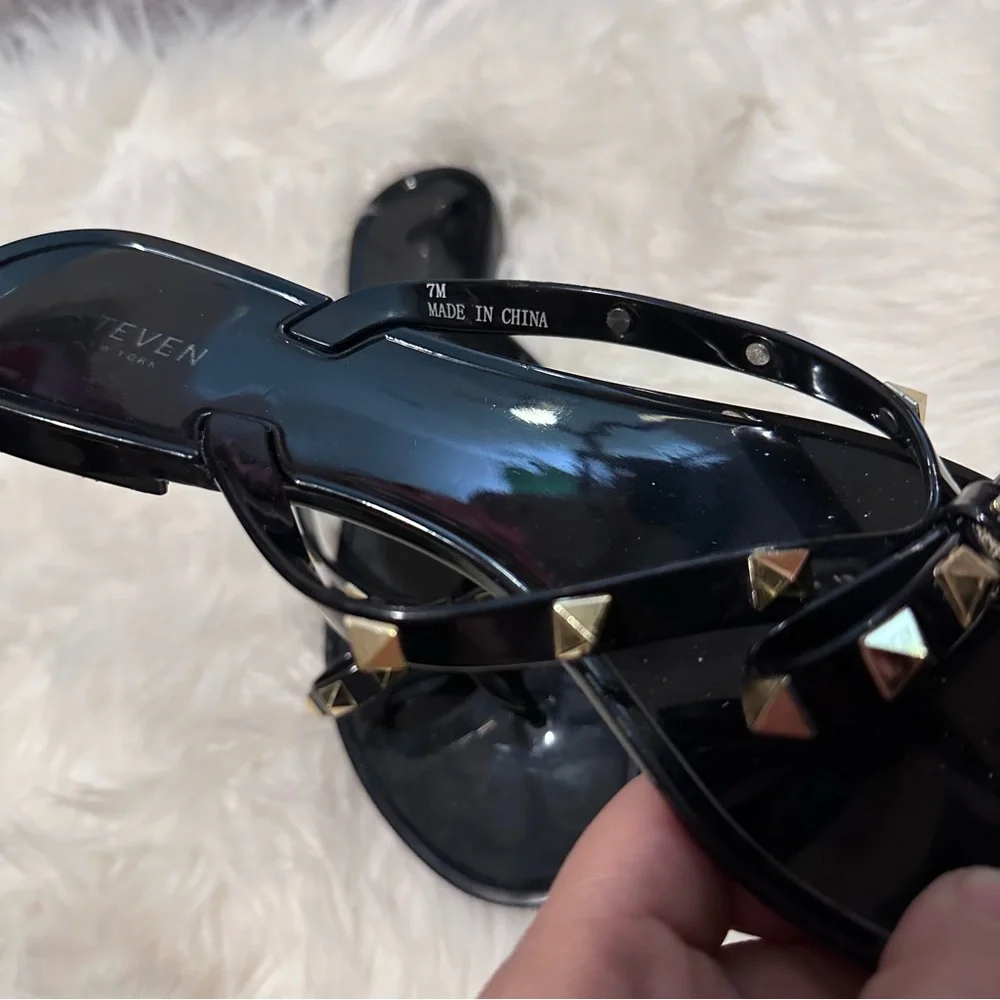 Black gold‎ Studded jelly Women's Sandals